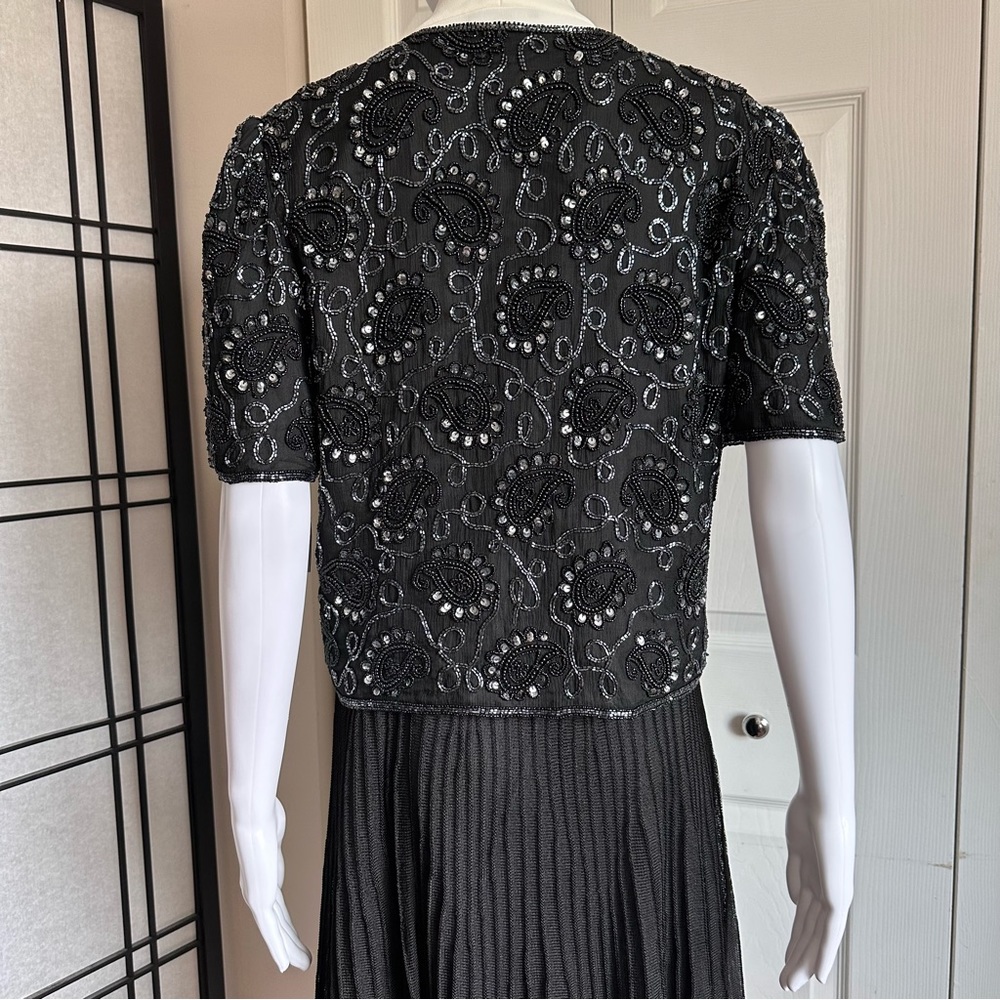 NWT Vintage Laurence Kazar Blazer Sequin Silk Beaded Beads Sequins Open Jacket M - Picture 17 of 17